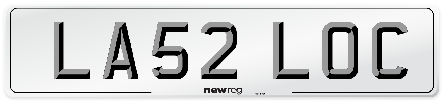LA52 LOC Number Plate from New Reg
